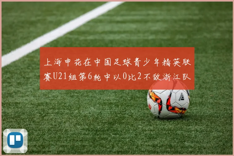 上海申花在中国足球青少年精英联赛U21组第6轮中以0比2不敌浙江队